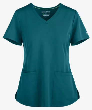 HH Works by Healing Hands Monica Women's 4-Pocket STRETCH V-Neck Scrub Top