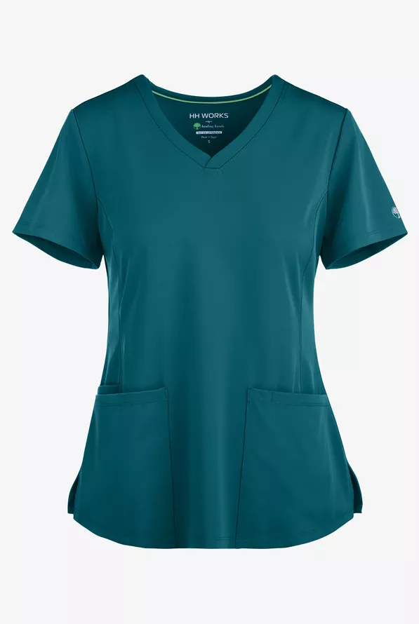 HH Works by Healing Hands Monica Women's 4-Pocket STRETCH V-Neck Scrub Top